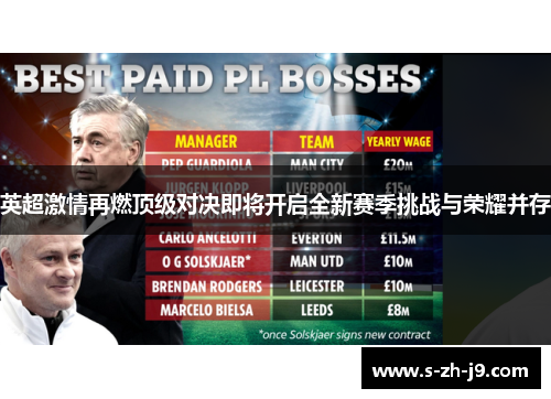 英超激情再燃顶级对决即将开启全新赛季挑战与荣耀并存 英超激情再燃顶级对决即将开启全新赛季挑战与荣耀并存